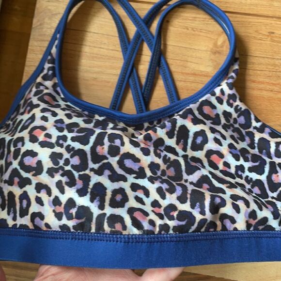 Wear It To Heart Blue Leopard Sports Bra - Picture 9 of 9